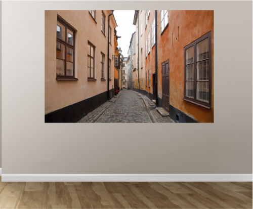 muursticker straat Oslo (66cm x 100cm)