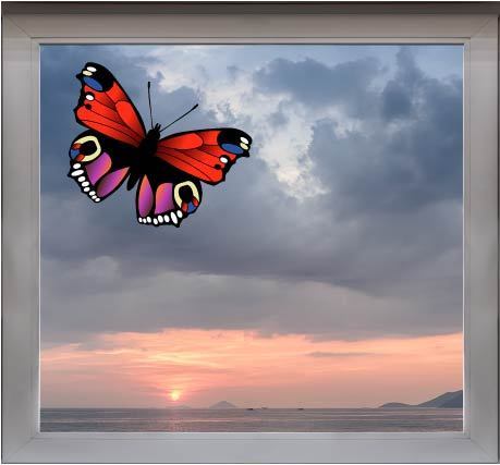 raamsticker vlinder 4 (2 stuks)