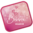 Geboortesticker roze hartjes vierkant
