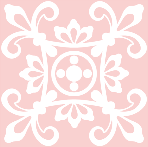 Vloersticker roze 12 (1 set van 4 stickers)
