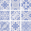 Vloer(tegel)stickerset Portugees Blauw (9 stickers)