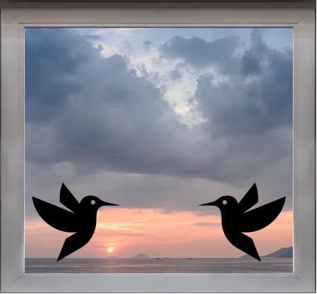 raamstickers vogels - kolibries (1 set van 2 stickers)