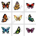 Tegelstickerset vlinders 1 (9 stickers)