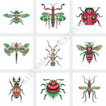 Tegelstickerset insecten 1 (9 stickers per set)