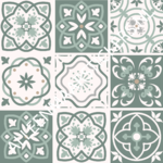 Vloertegelstickerset Marokko vintage (1 set van 9 stickers)